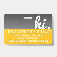salut maladie de Menieres patience badge pvc