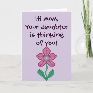 Salut maman, ta fille pense à toi ! Carte de corre