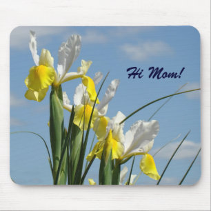 Salut maman ! tapis de souris Jaune Blanc Iris Fle