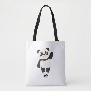 Salut Panda Mignon qui Agite Sac Cabas Épaules 