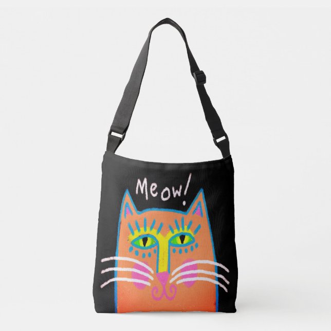 Salut ! Sac fourre-tout d'art Abstrait de chats or (Devant)