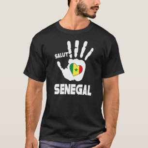 Salut Senegal With Selegalese Flag In A Heart Love T-Shirt
