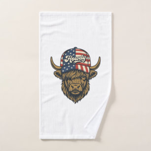 Salut Vache Highland Patriotique Design Western Vi