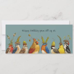 salutation d'anniversaire d'oiseau de la carte pla