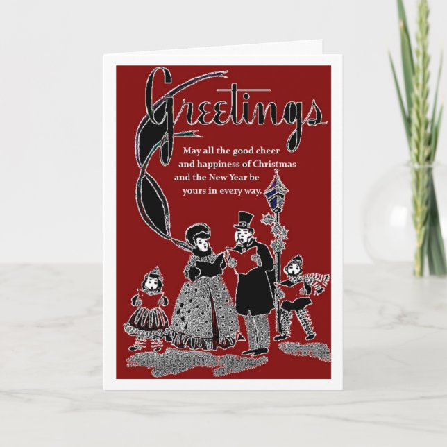 salutation de carte de Noël de style des années (Devant)