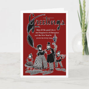 salutation de carte de Noël de style des années