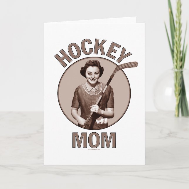 Salutation de maman de hockey et cartes pour notes (Devant)
