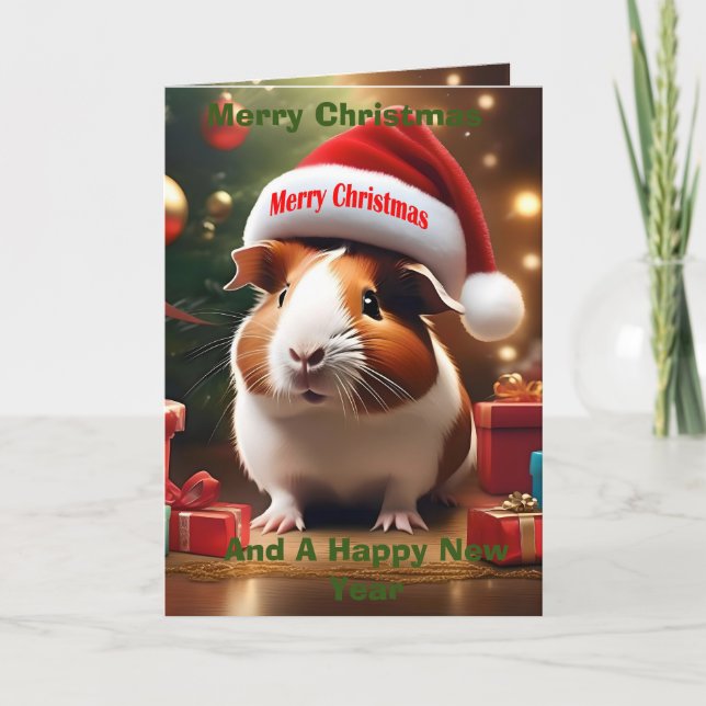 Salutation de porc de la Guinée de Noël, carte (Devant)