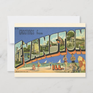 Salutation d'Evanston ILL. Carte postale