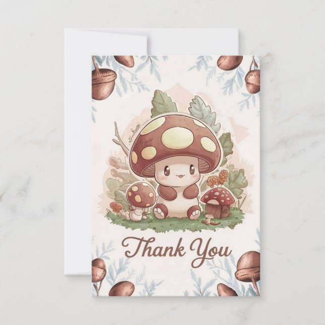 Salutation Forêt Carte de remerciements de champig (Devant)