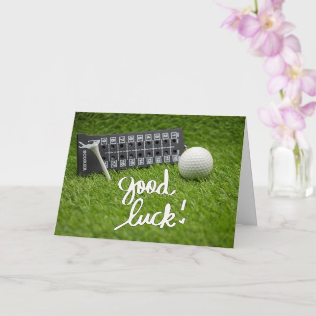 Salutation golf balle de golf bonne chance carte (Orchidée)