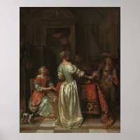 Salutation - Poster d'art raffiné Pieter de Hooch
