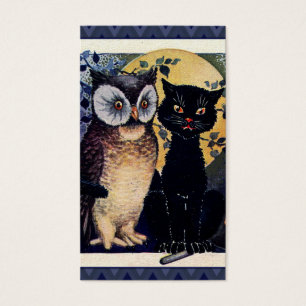Salutation vintage de Halloween de hibou et de