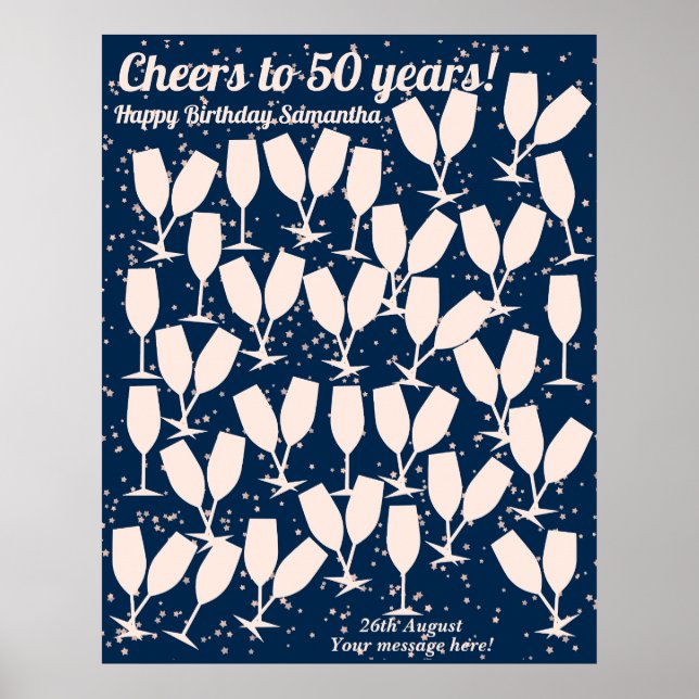 Salutations à 50 ans Poster du livre d'or de la Ma (Devant)