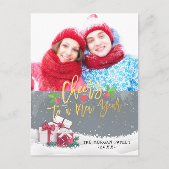 Salutations à un nouvel an Cartes photos de Noël (Devant)