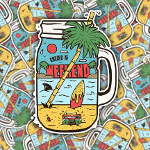 Salutations à Weekends Funny Camping | Sticker Die