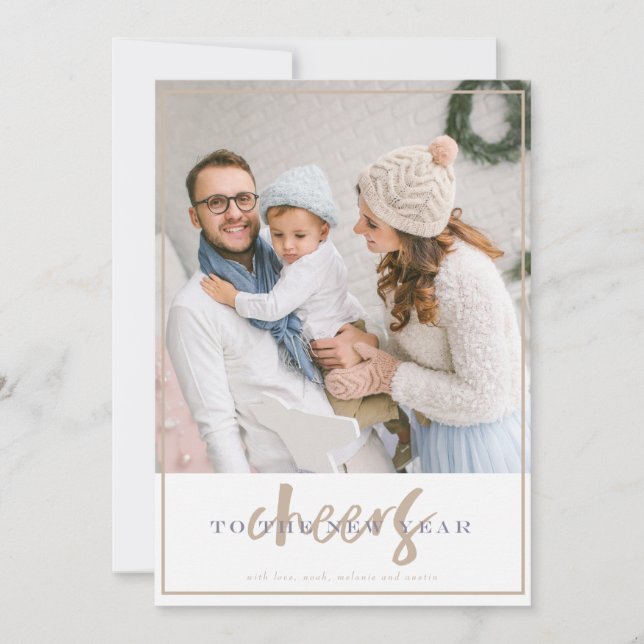 Salutations au Carte photo du Nouvel An (Devant)