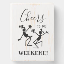 Salutations au week-end avec Personnages en allume