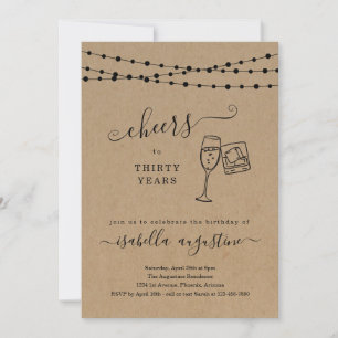 Salutations Champagne & Whiskey Invitation Anniver