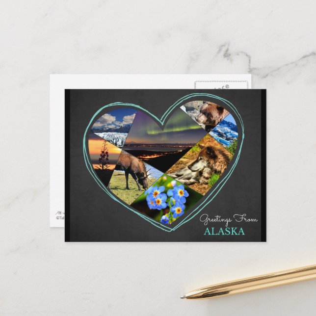 Salutations d'Alaska ♥ Carte postale (Devant/Arrière en situation)