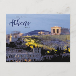 Salutations d'Athènes Grèce Carte postale paysagèr