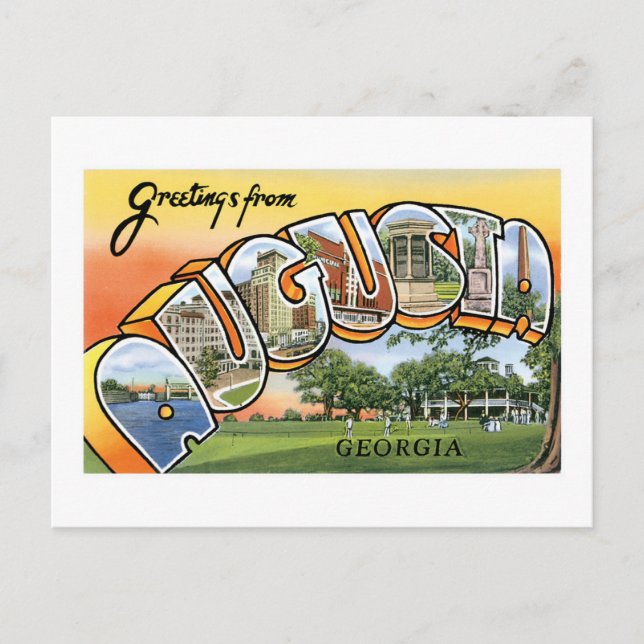 Salutations d'Augusta, GA ! Carte postale (Devant)