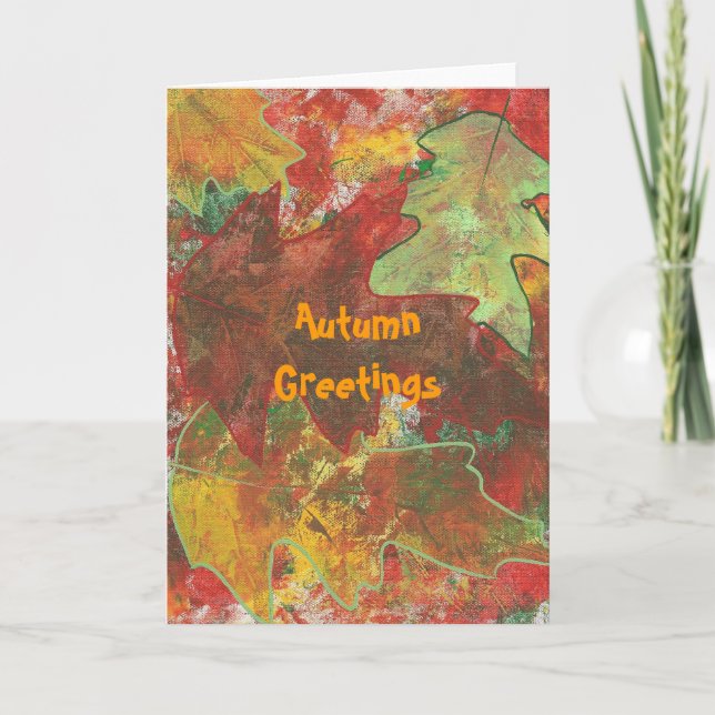 Salutations d'automne - Cartes feuilles de chêne a (Devant)