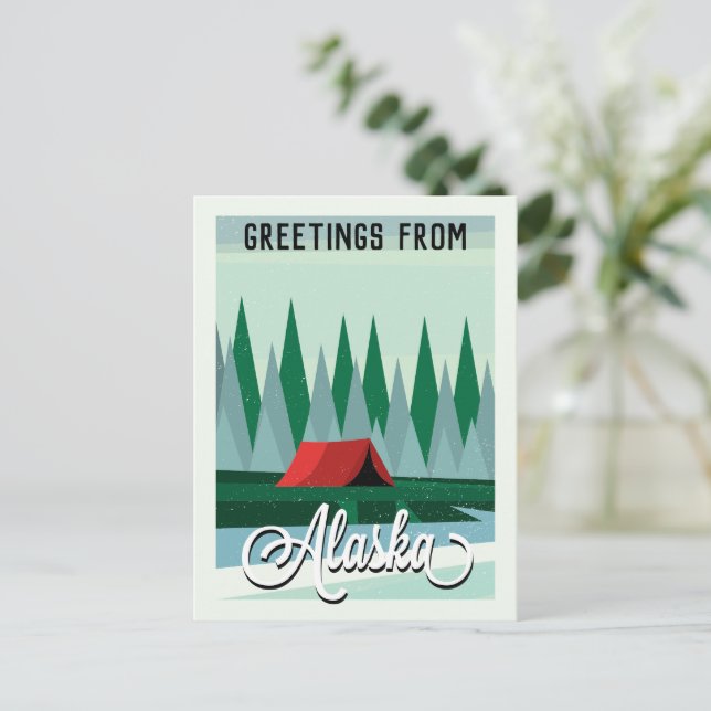 Salutations de Alaska USA Wilderness Carte Postale (Debout devant)