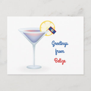 Salutations de Belize Cocktail Carte de vacances