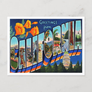 Salutations de California Travel Carte postale