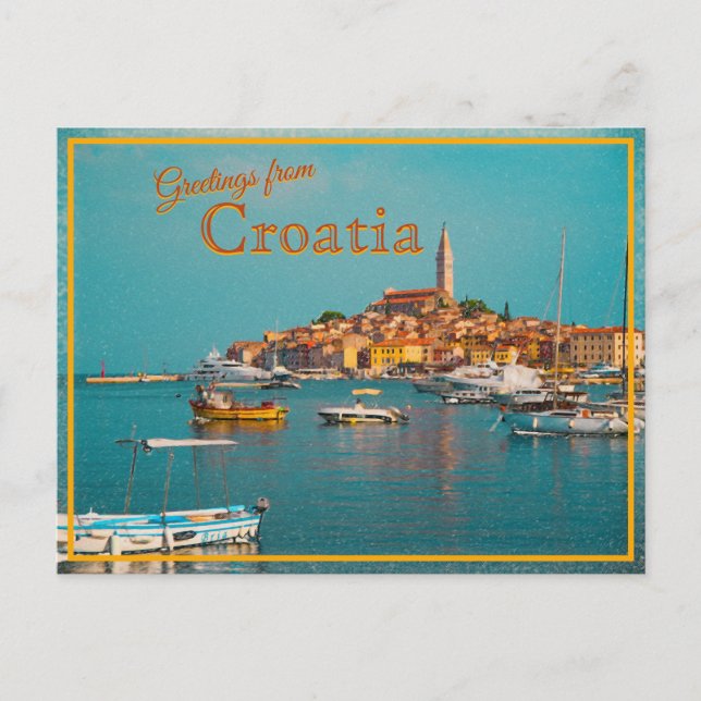 Salutations de Croatie Carte Postale Ancienne (Devant)