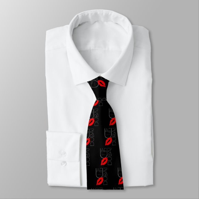 Salutations de Dubaï Red Lipstick Kiss Cravate (Attaché)