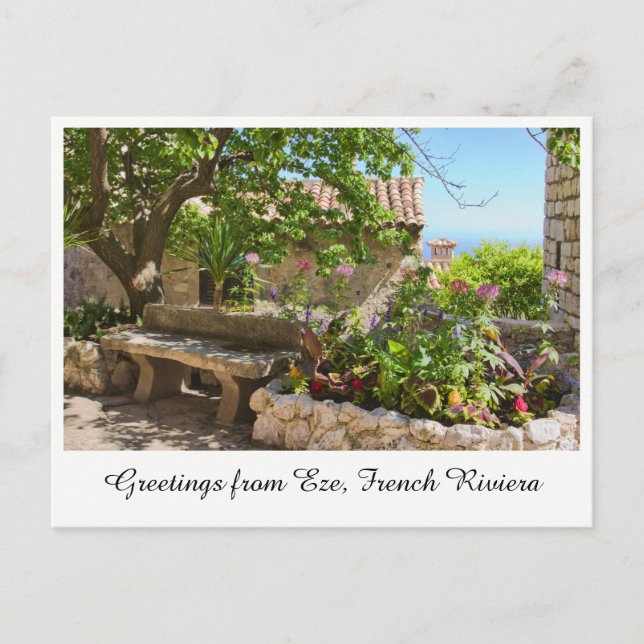 Salutations de Eze, Carte Postale Côte d'Azur (Devant)