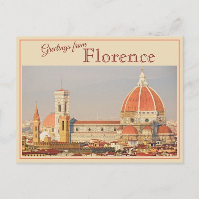 Salutations De Florence, Italie Carte Postale Vint (Devant)