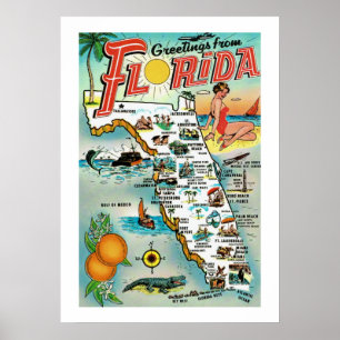 Salutations De Floride 20x28 Poster Imprimer