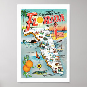 Salutations de Floride 8x12 Impression