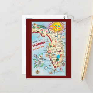 Salutations de Floride, carte vintage,
