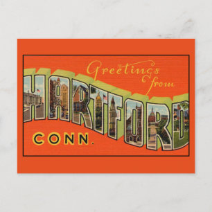 Salutations de Hartford Grande Lettre carte postal
