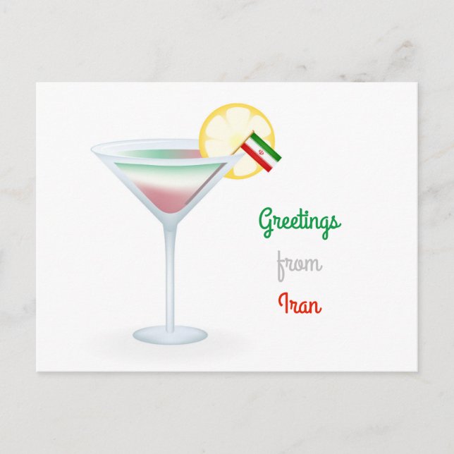Salutations de Iran Cocktail Carte postale (Devant)