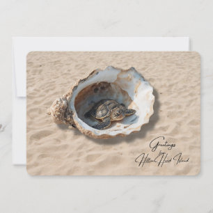 Salutations de la carte de la tortue de mer de l'î