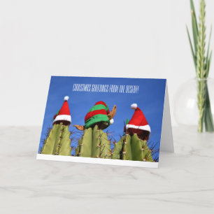 Salutations de la carte de Noël Desert Cactus