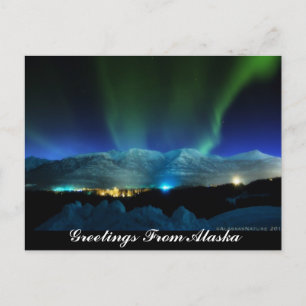 Salutations de la carte postale Alaska Aurora