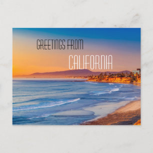 salutations de la carte postale californienne