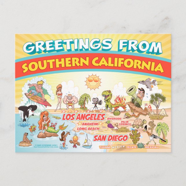 Salutations de la carte postale de la Californie d (Devant)