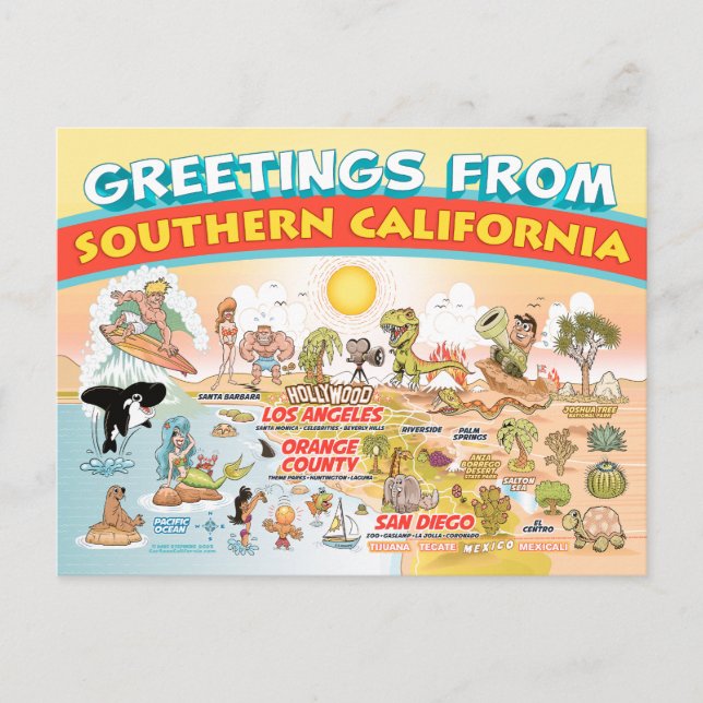 Salutations de la carte postale de la Californie d (Devant)