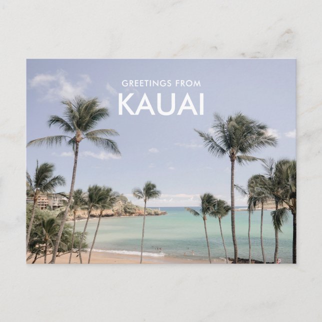 Salutations de la carte postale de la plage de Kau (Devant)