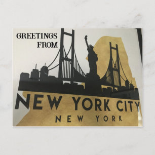 Salutations de la carte postale New York