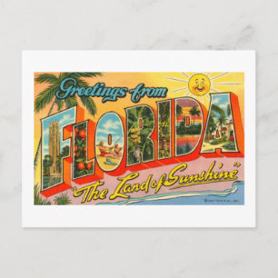 Salutations de la carte postale Vintage Floride