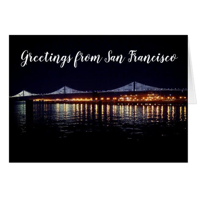 Salutations de la carte SF Oakland Bay Bridge #2 (Devant horizontal)