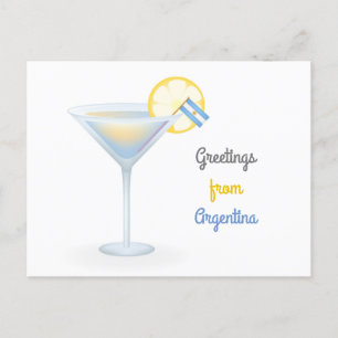 Salutations de l'Argentine Cocktail Carte de vacan